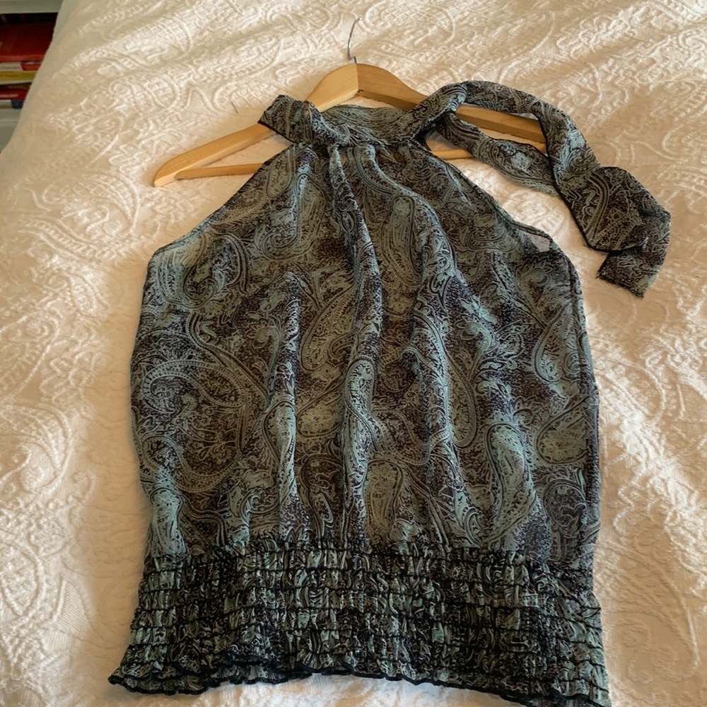 Sheer top that ties at the neck